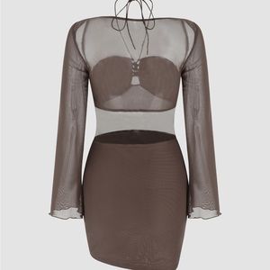 Sheer brown dress xl